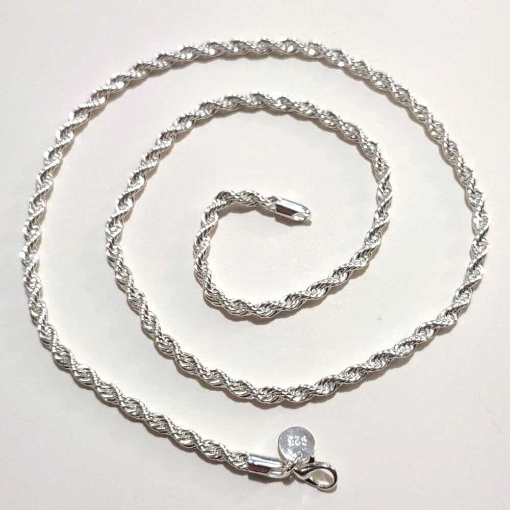 925 Silver Plated Necklace Sterling Diamond Cut Set Christmas Birthday Gift NEW